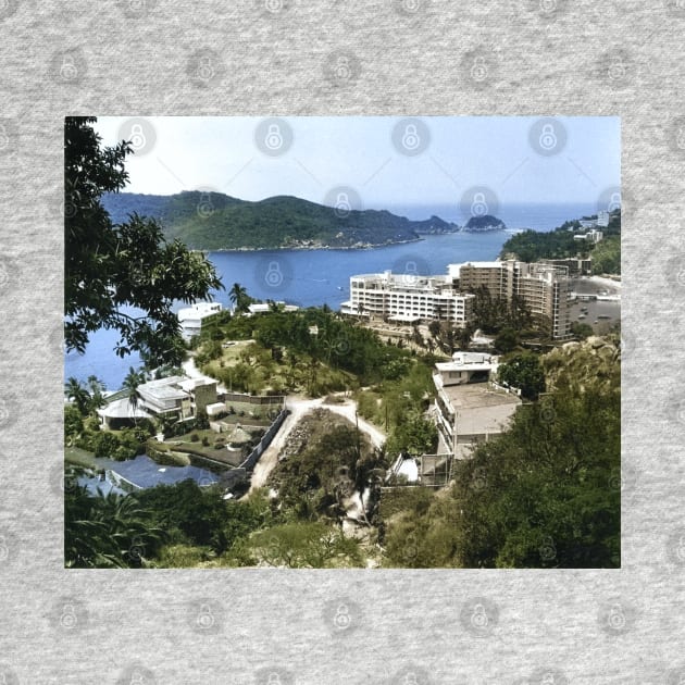 Colorized Vintage Landscape Photo of Acapulco Mexico by In Memory of Jerry Frank